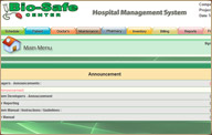 Hospital Main Menu